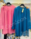 Georgette Karchupi Short Tops-Blue